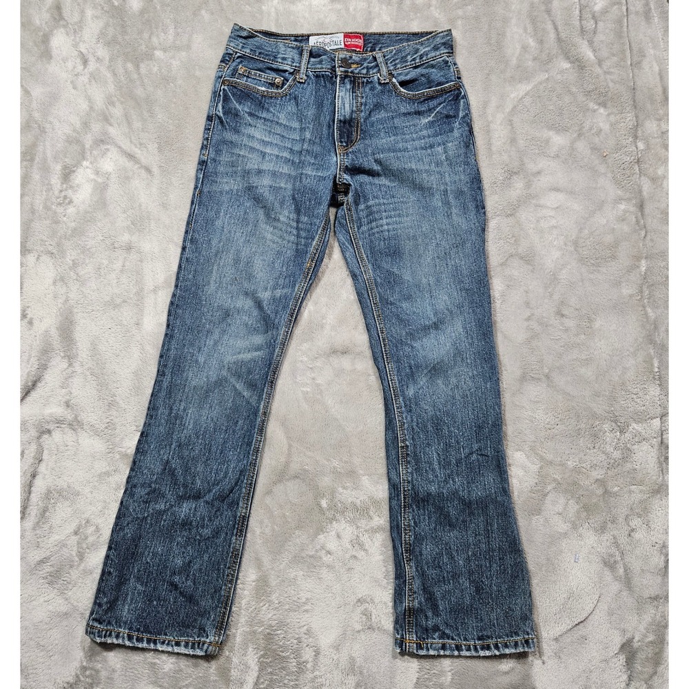 Aeropostale Driggs Slim Bootcut Jeans Medium Wash Blue Denim 28/30 100% Cotton